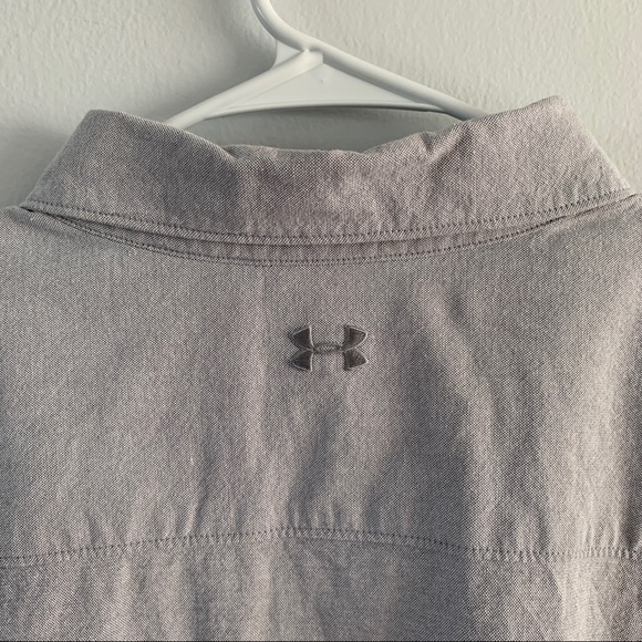 Under Armour Size 2XL Gray Top Loose Fit Long Sleeve Button Down Shirt HeatGear - Picture 7 of 11